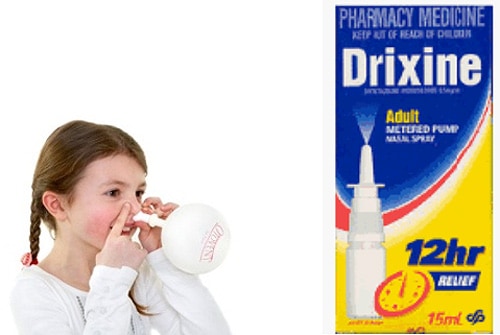 Ear pain when flying (barotrauma) — drixine