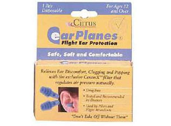 Ear pain when flying (barotrauma) — earplanes
